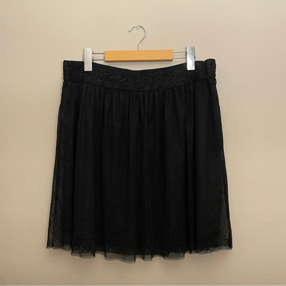 Maurices Dresses & Skirts - ✌️2/$10✌️ Maurices Black Mesh Tulle Circle Skirt w Glitter Waist Band – Size XL